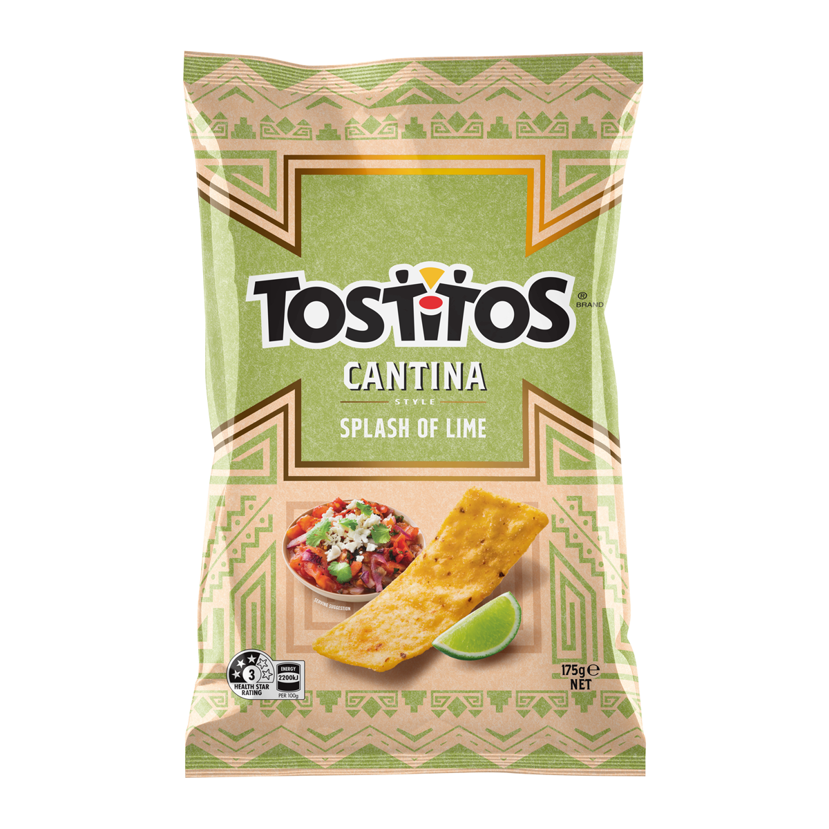 Tostitos Cantana Corn Chips Lime 175g