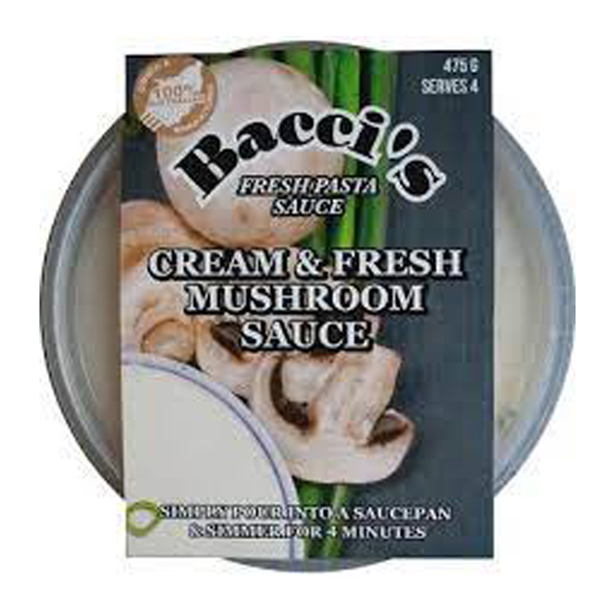 Baccis Pasta Sauce Cream and Mushroom 475g