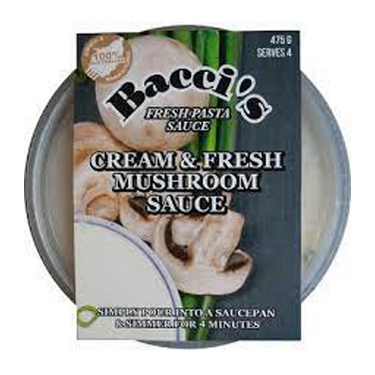 Baccis Pasta Sauce Cream and Mushroom 475g