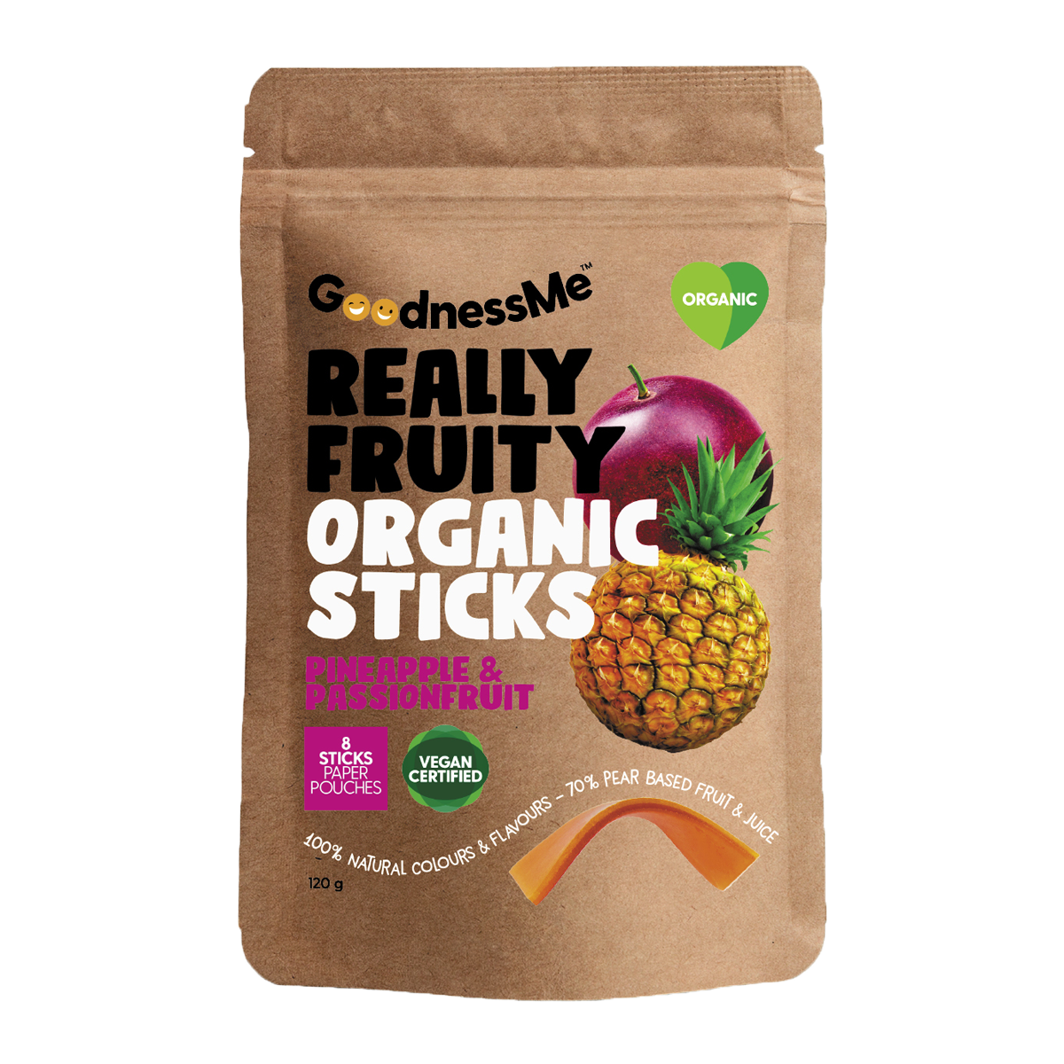 Goodness Me Organic Fruit Stick Pineapple & Passionfruit 120g