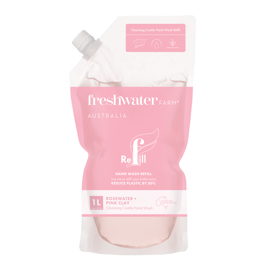 Freshwater Farm Rosewater and Pink Clay Handwash Refill 1L