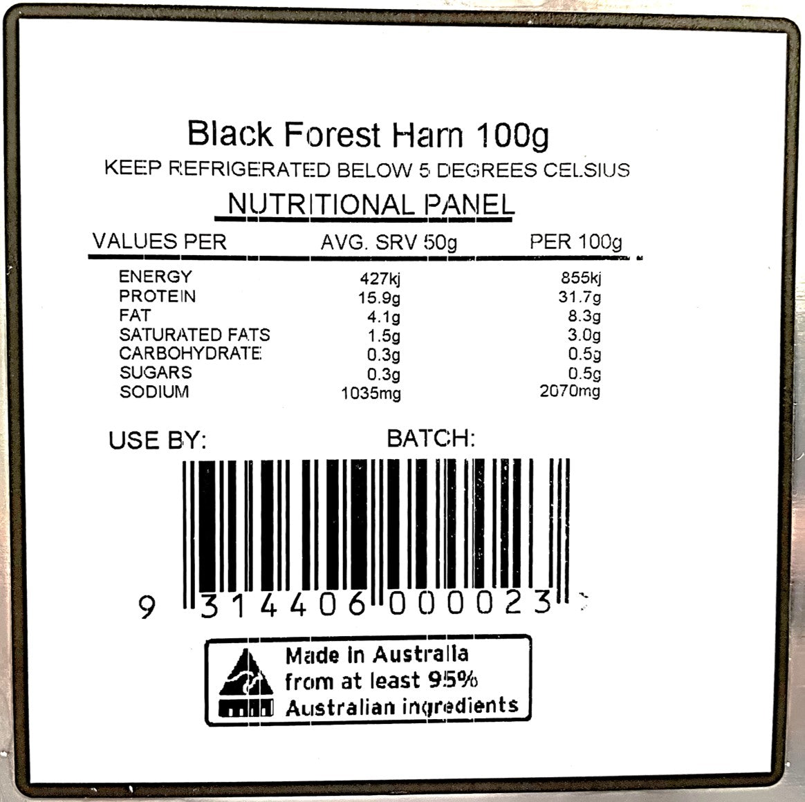 B-B Products Black Forest Ham 100g