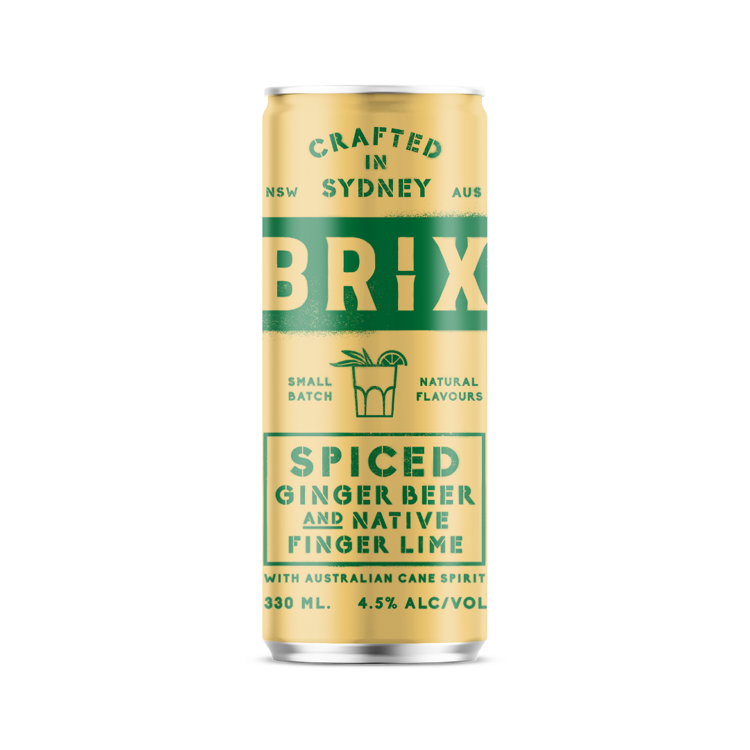 Brix Ginger Beer & Native Finger Lime Sparkling Can 330ml