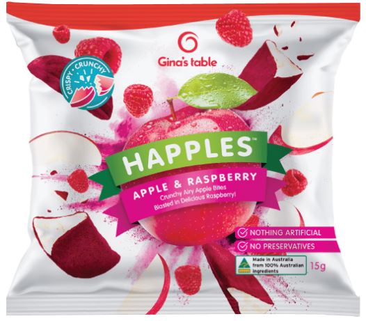 Gina's Table Happles Apple and Raspberry Bag 15g