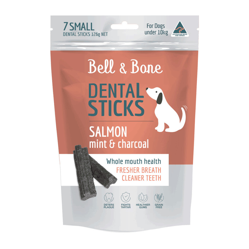 Bell & Bone Dental Sticks Salmon, Mint and Charcoal 126g