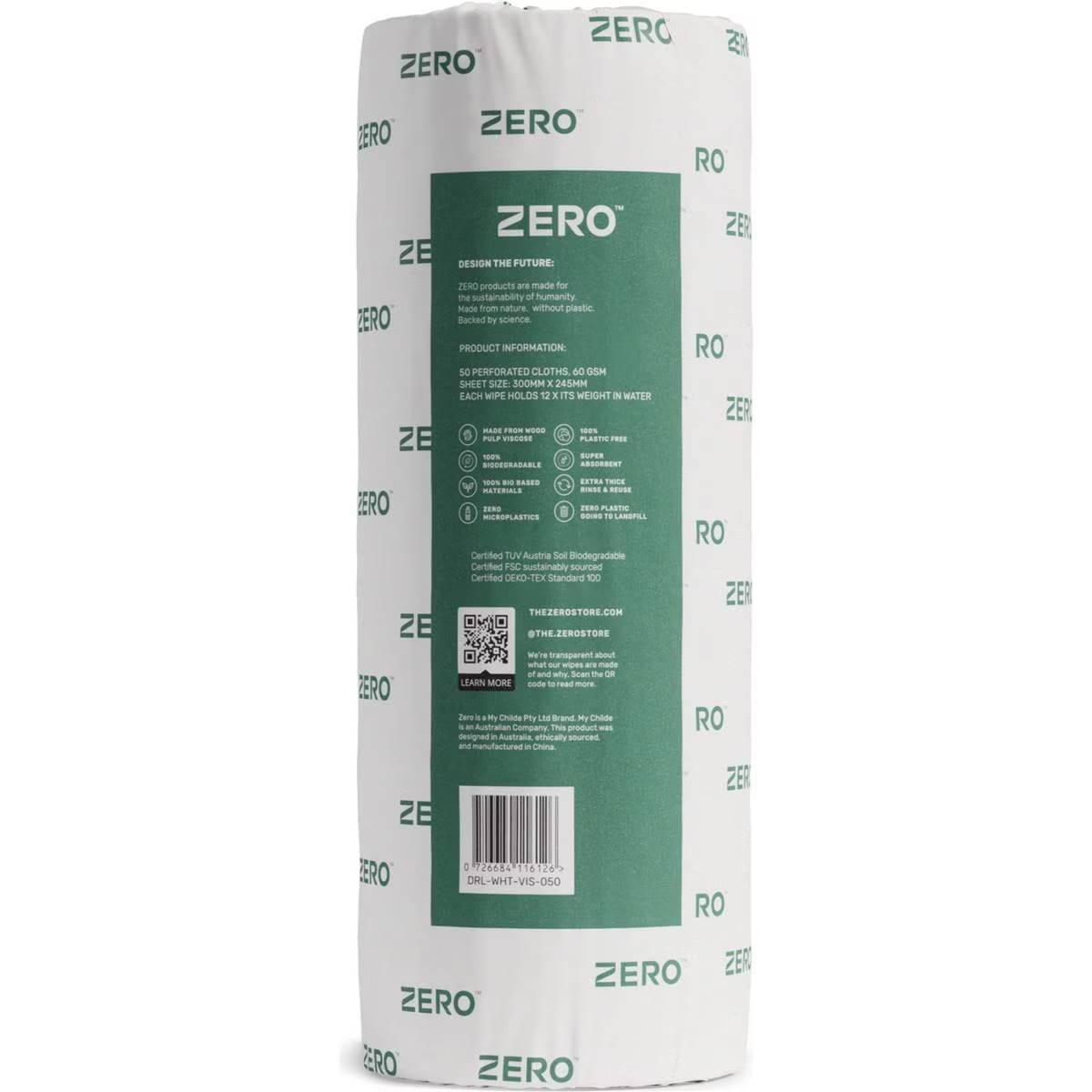 Zero Reusable & Plastic Free Cleaning Roll 50 Pack