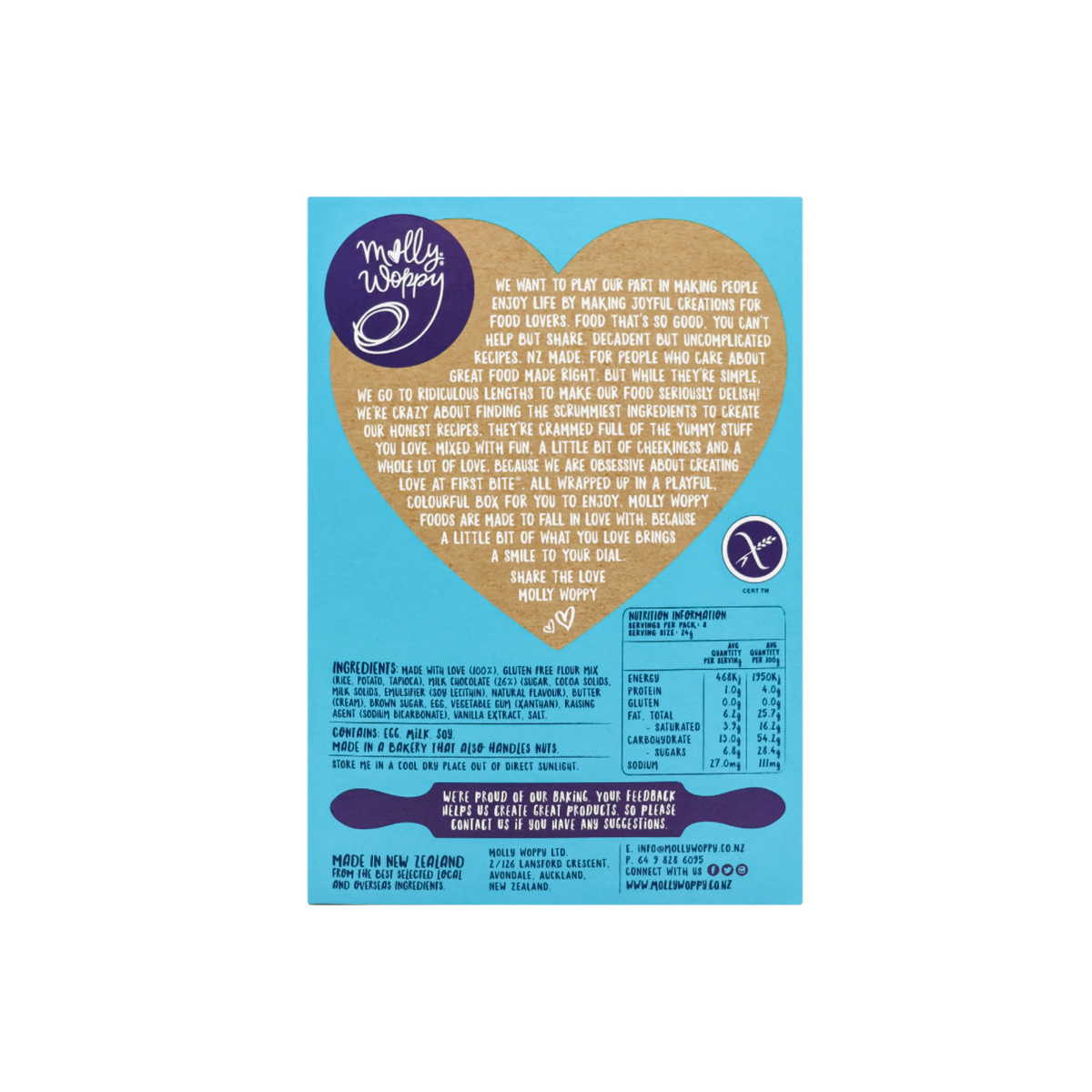 Molly Woppy Artisan Cookies Milk Choccy Chunk Gluten-Free 185g