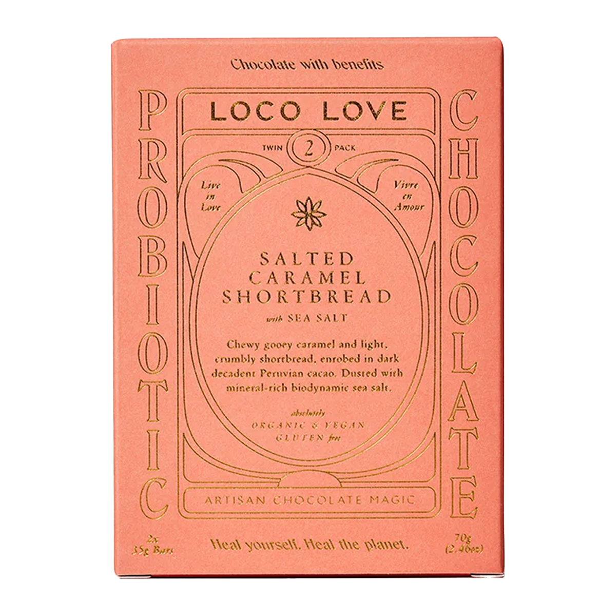 Loco Love Twin Salted Caramel Shortbread 70g