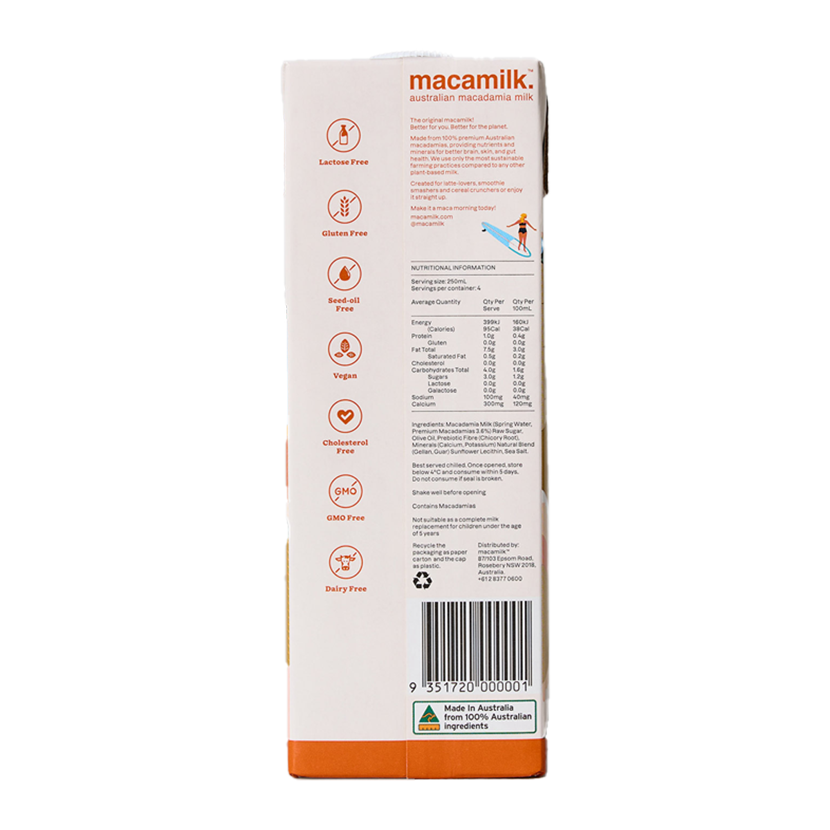 Macamilk Premium Macadamia Milk 1L