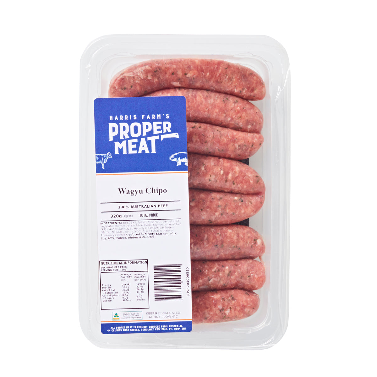 Harris Farm's Proper Meat Wagyu Chipolatas 320g