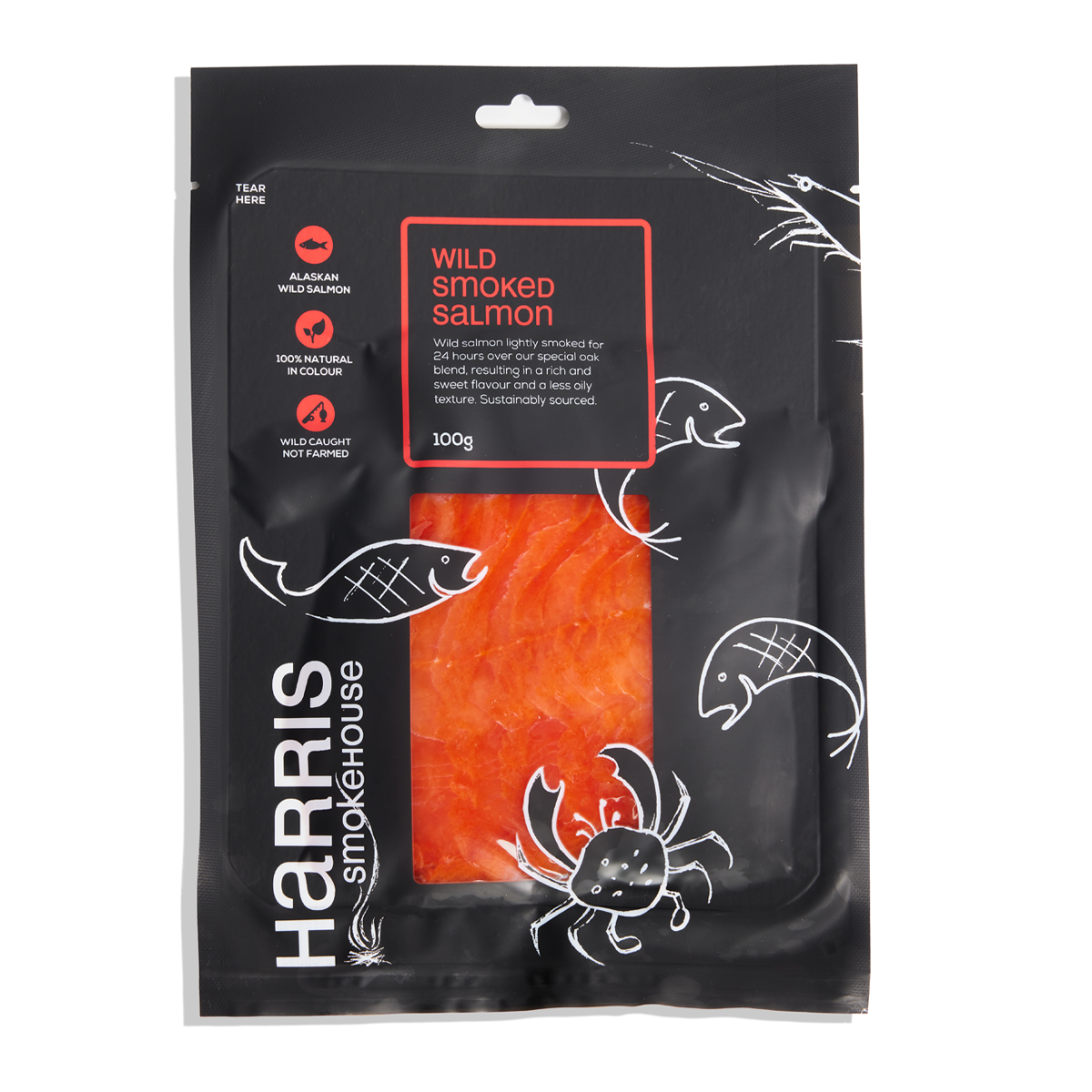 Harris Smokehouse Wild Smoked Salmon 100g