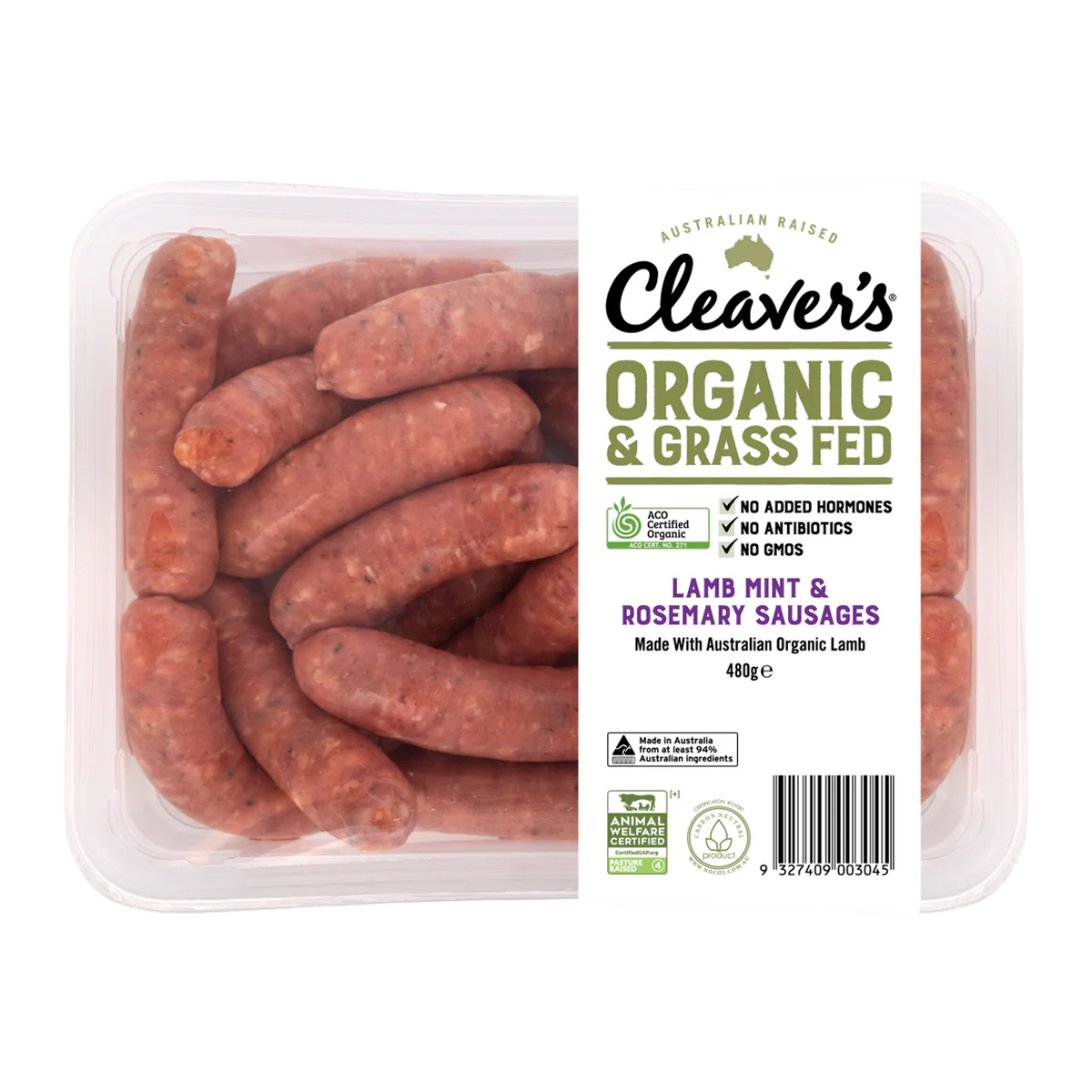 Cleaver's Organic Lamb and Rosemary Sausages 480g