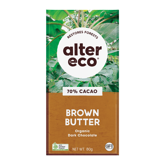 Alter Eco Organic 70% Dark Chocolate Brown Butter 80g