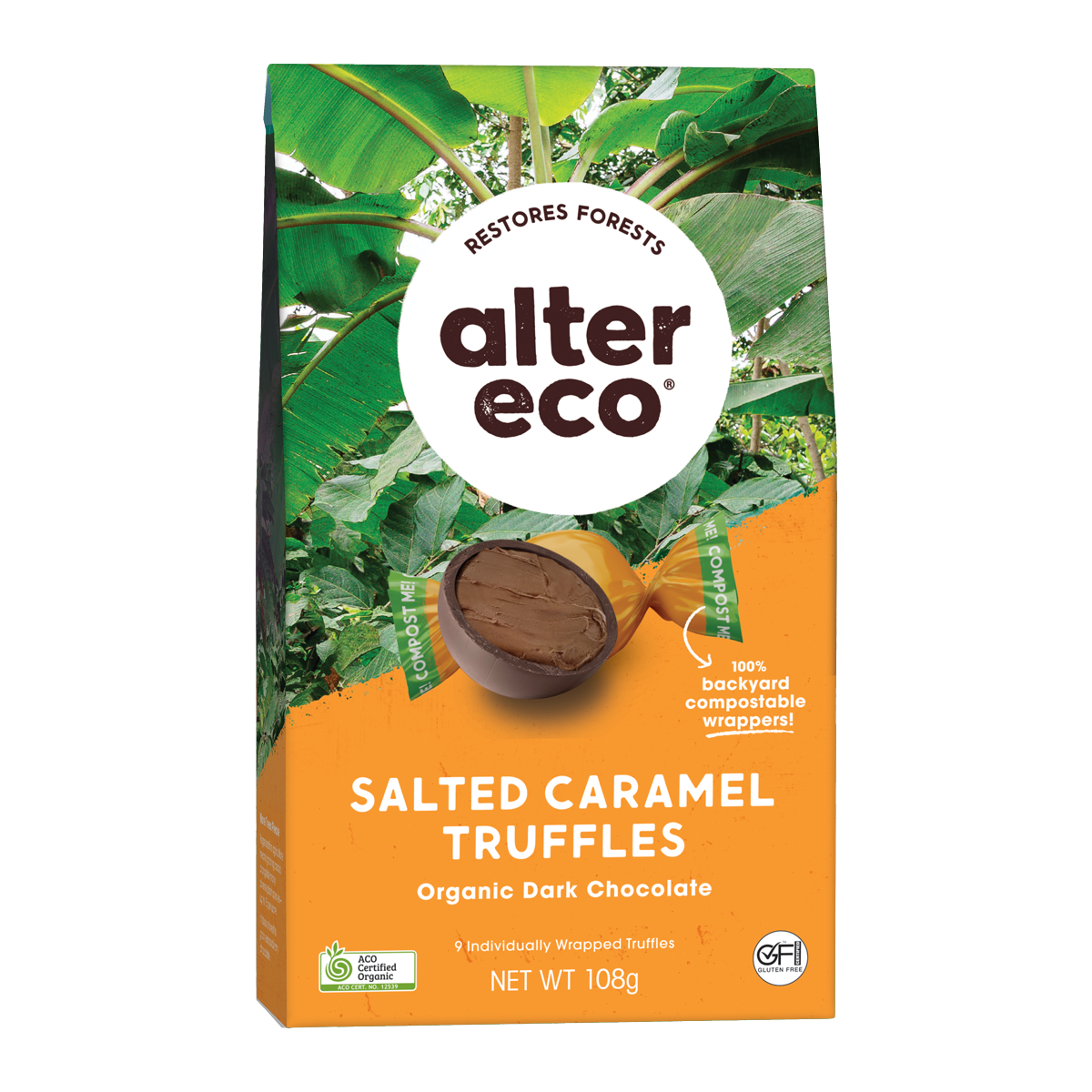 Alter Eco Organic Truffles Dark Chocolate Salted Caramel  108g