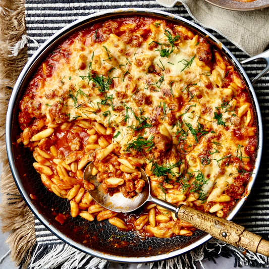 Cheesy Cavatelli Pasta & Spicy Pork Sausage