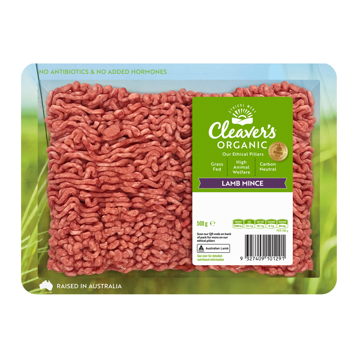 Cleaver's Organic Premium Lamb Mince 500g