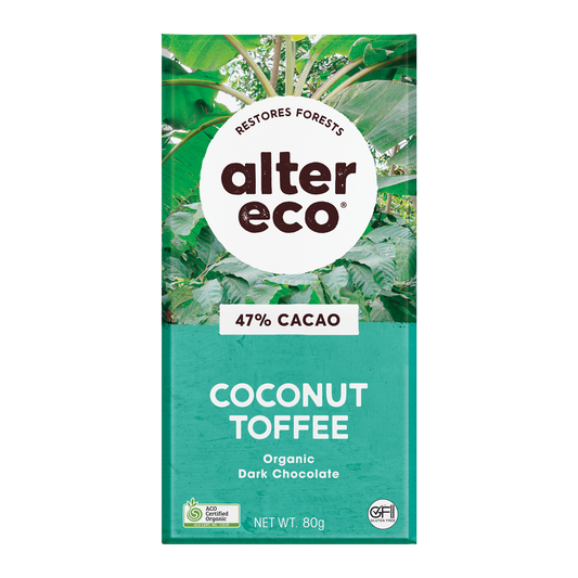 Alter Eco Organic 47% Dark Chocolate Salted Coconut Toffee 80g