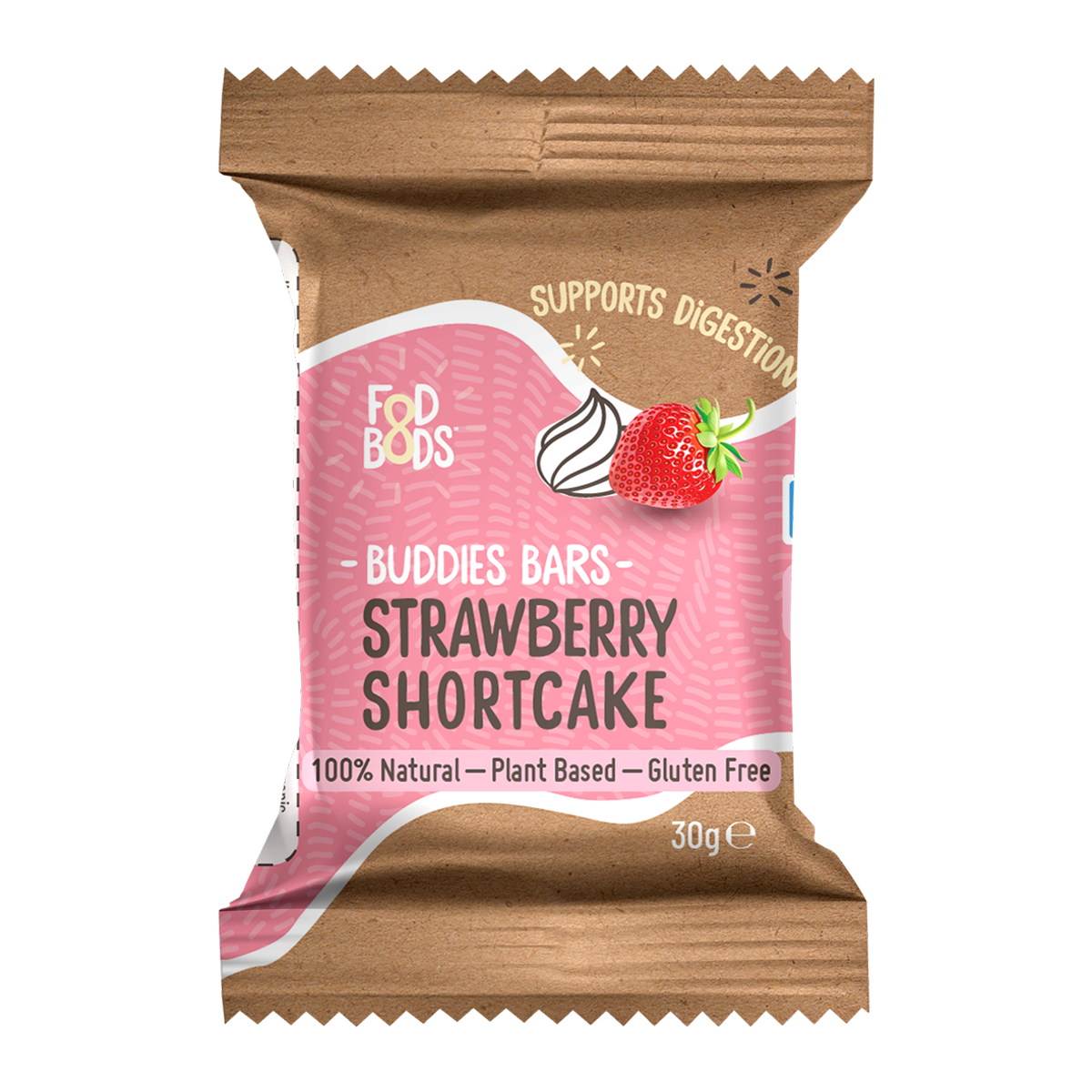 Fodbods Strawberry Buddies Bar 30g