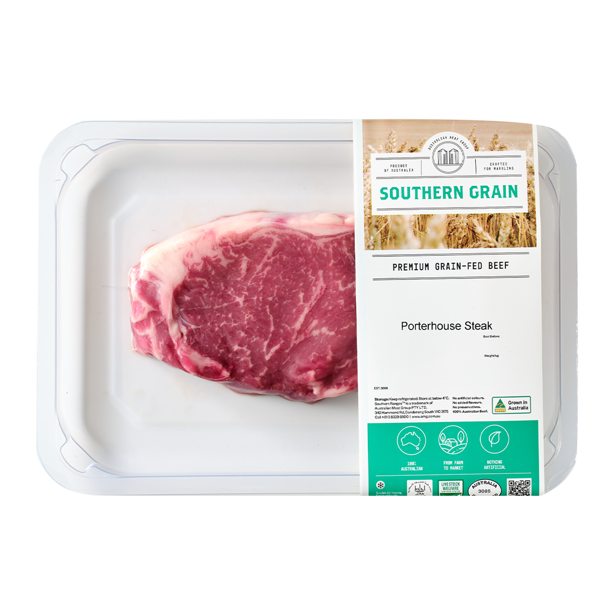 Southern Grain Premium Grain Fed Beef MB2 Porterhouse Steak 200-350g