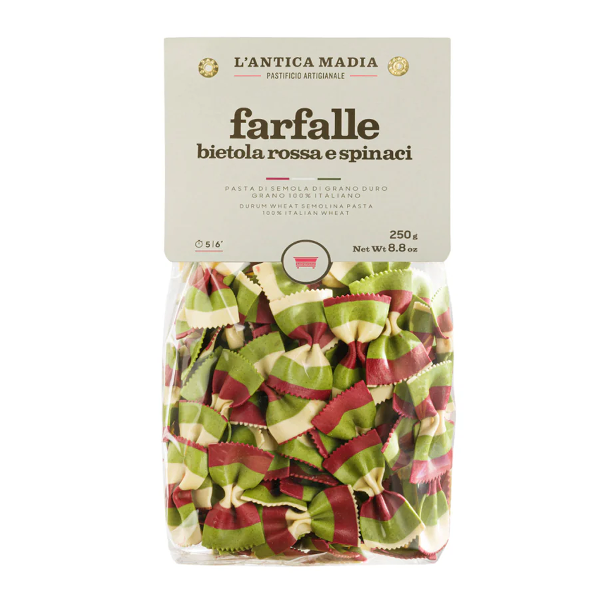 L'antica Madia Farfalle Red Beet Spinach 250g