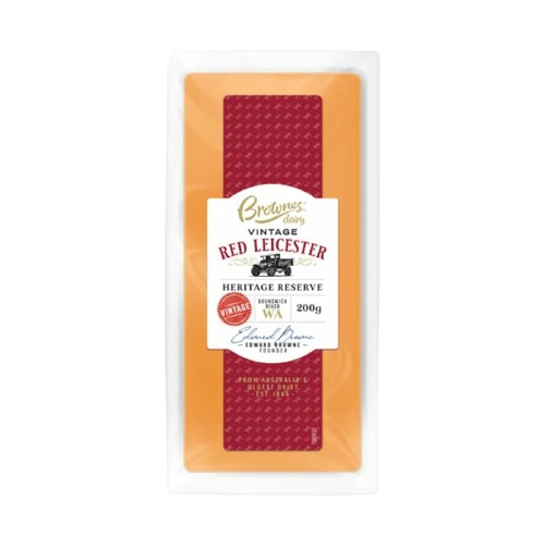 Brownes Dairy Vintage Red Leicester Cheese 200g