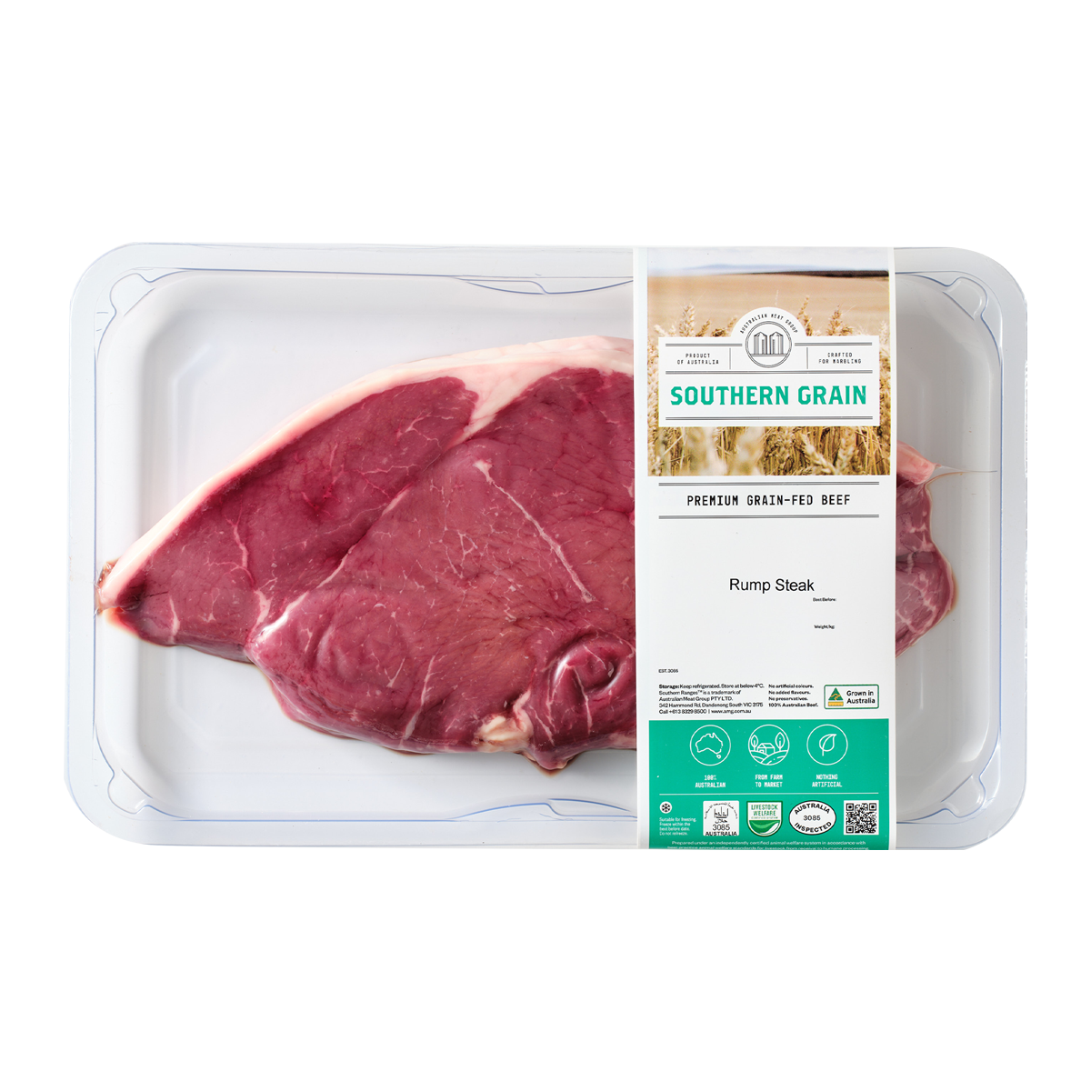 Southern Grain Premium Grain Fed Beef MB2 Rump Steak 250-500g