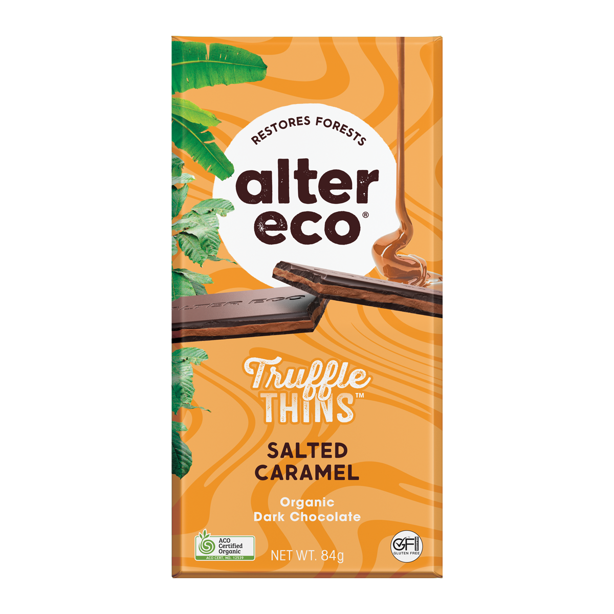 Alter Eco Truffle Thins Salted Caramel 84g