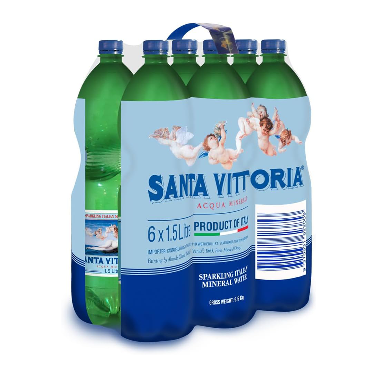 Santa Vittoria Sparkling Italian Mineral Water 6x1.5L