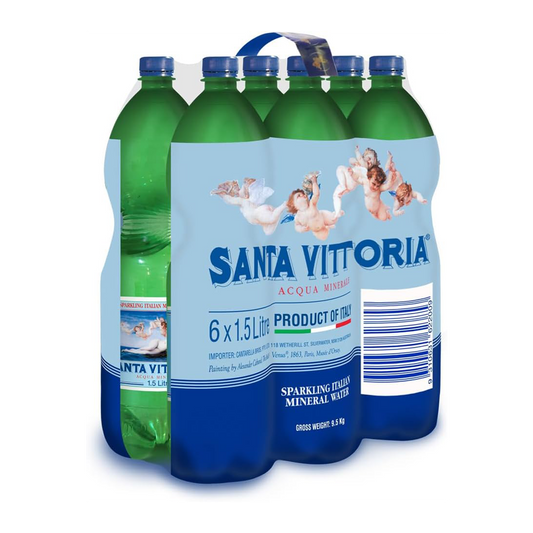 Santa Vittoria Sparkling Italian Mineral Water 6x1.5L