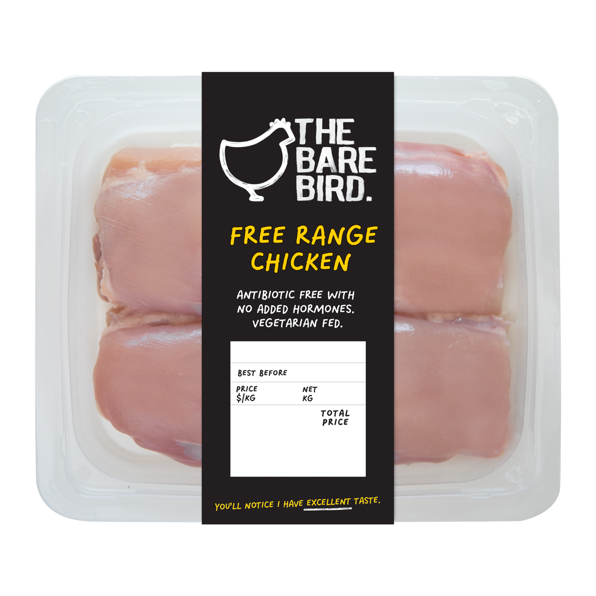 The Bare Bird Antibiotic Free Chicken Thigh Fillets 400-550g