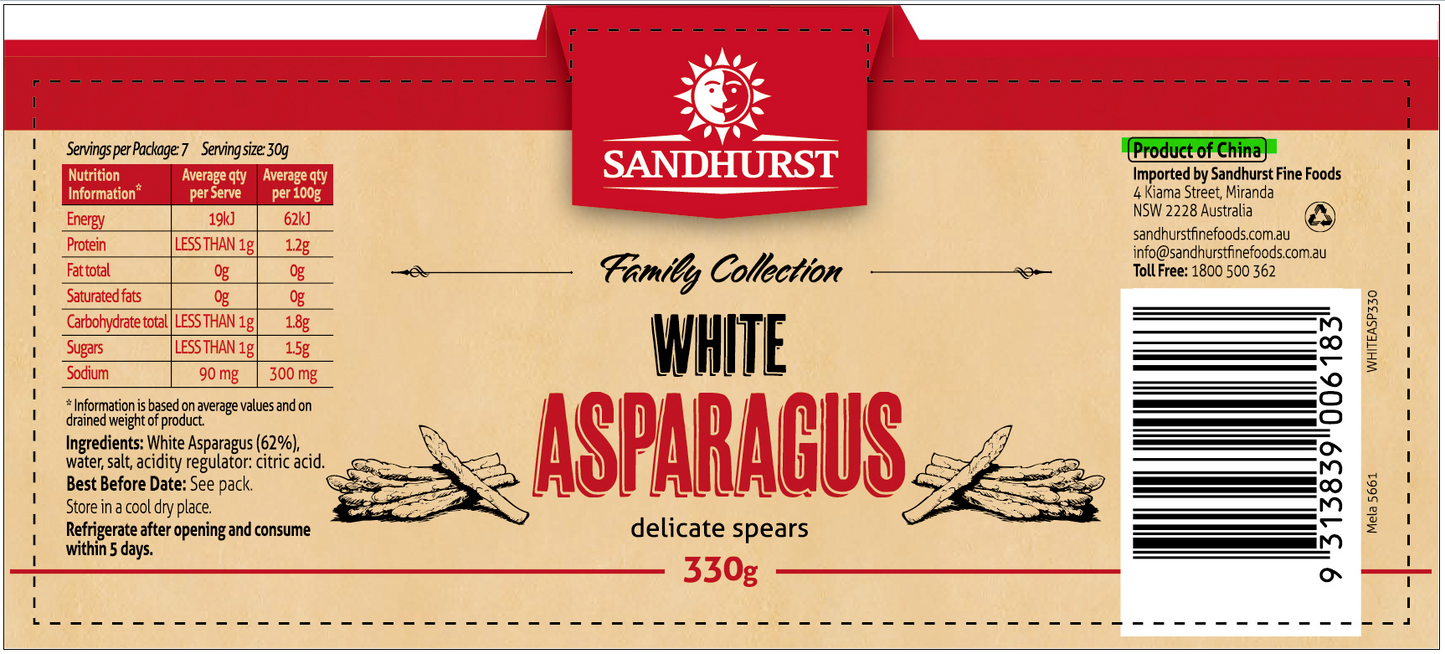 Sandhurst White Asparagus 330g