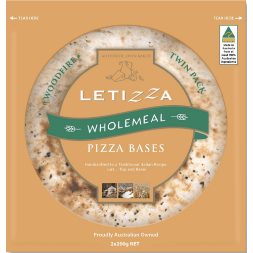 Letizza Pizza Base Wholemeal Crust 400g