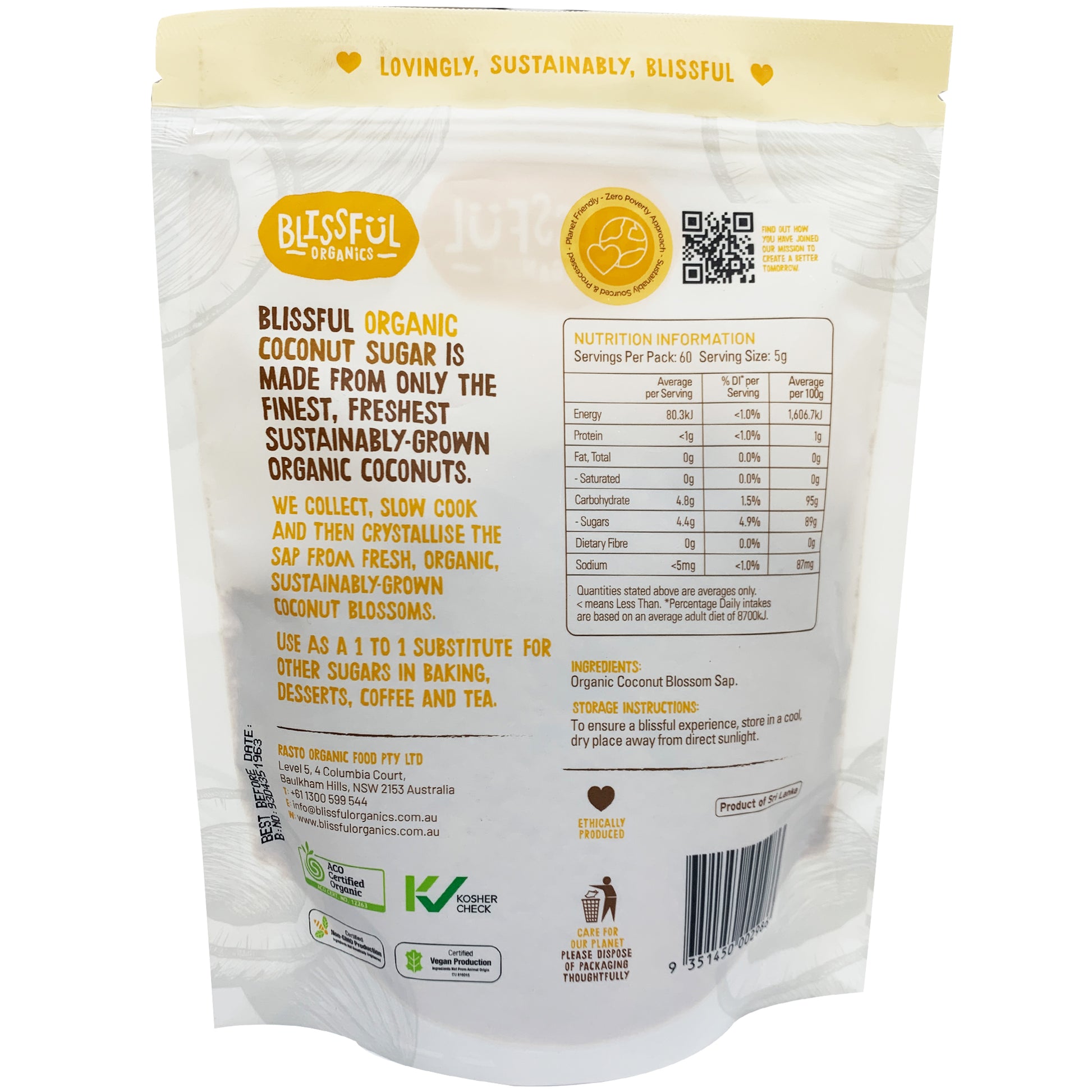 Blissful Organic Coconut Sugar | Harris Farm Online