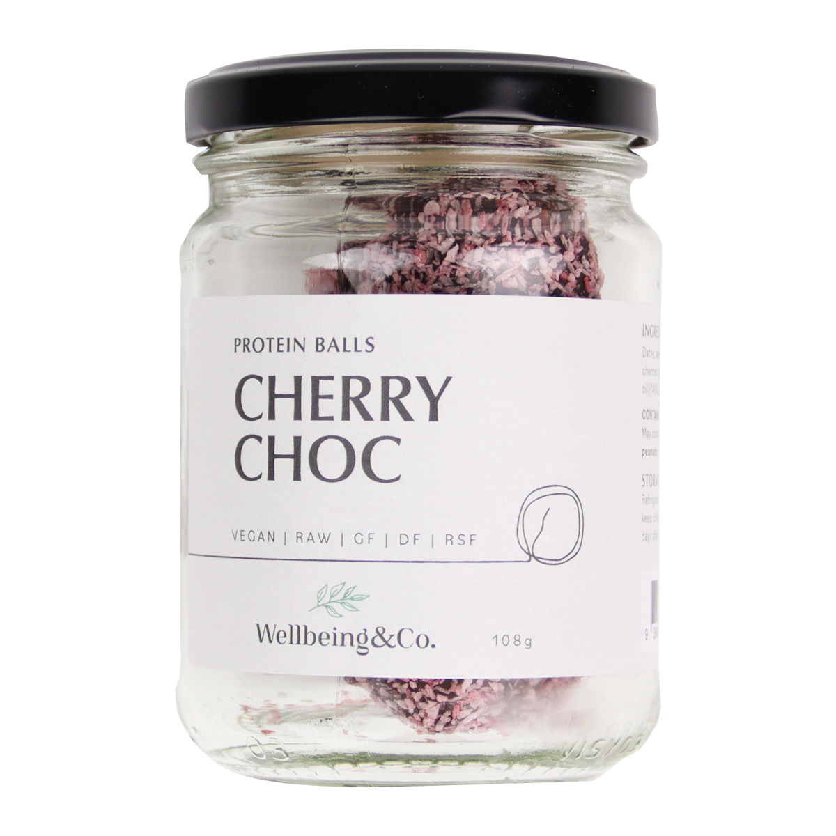 Wellbeing and Co Cherry Chocolate Protein Balls 108g