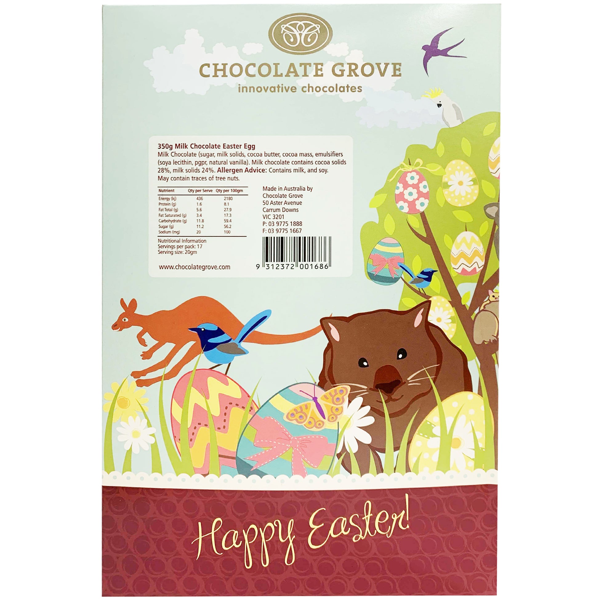 Chocolate Grove Milk Chocolate Easter Egg | Harris Farm Online