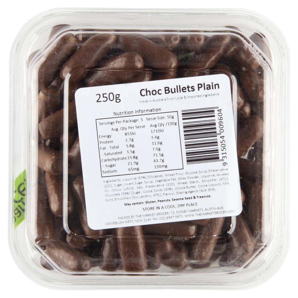 The Market Grocer Chocolate Bullets Plain | Harris Farm Online