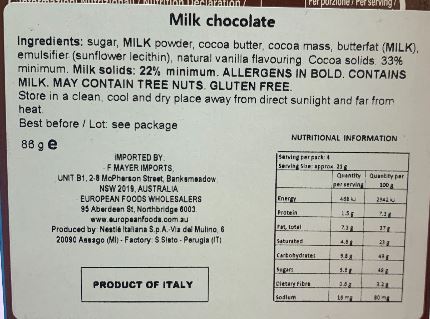 Perugina Fine Milk Chocolate | Harris Farm Online