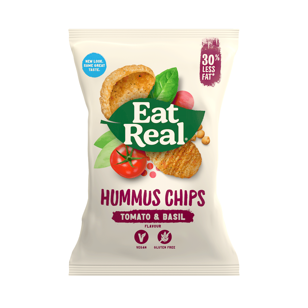 Eat Real Vegan Hummus Chips Tomato and Basil 135g