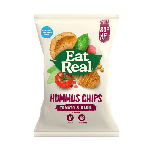 Eat Real Vegan Hummus Chips Tomato and Basil 135g