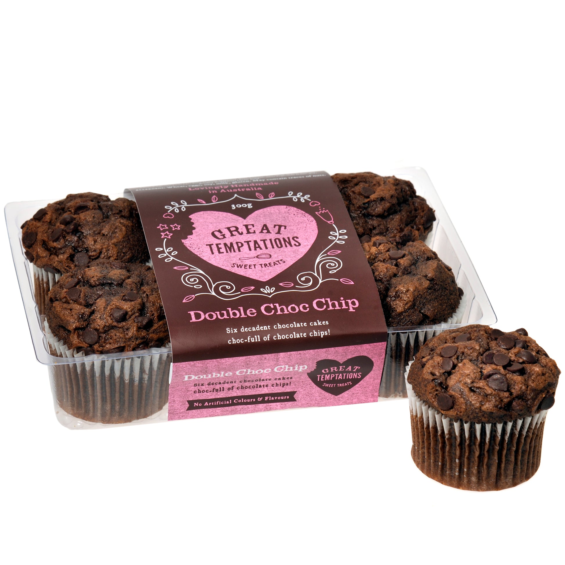 Great Temptations Double Choc Chip Cupcakes | Harris Farm Online