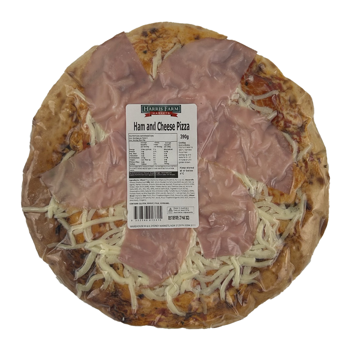 Harris Farm Pizza Ham and Cheese 390g