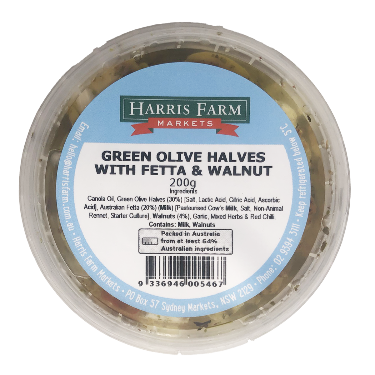 Harris Farm Green Olive with Fetta and Walnut 200g