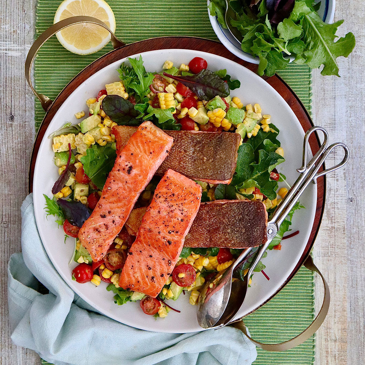 Crispy Ocean Trout - with Corn Avocado and Tomato Salad | Harris  Farm Online