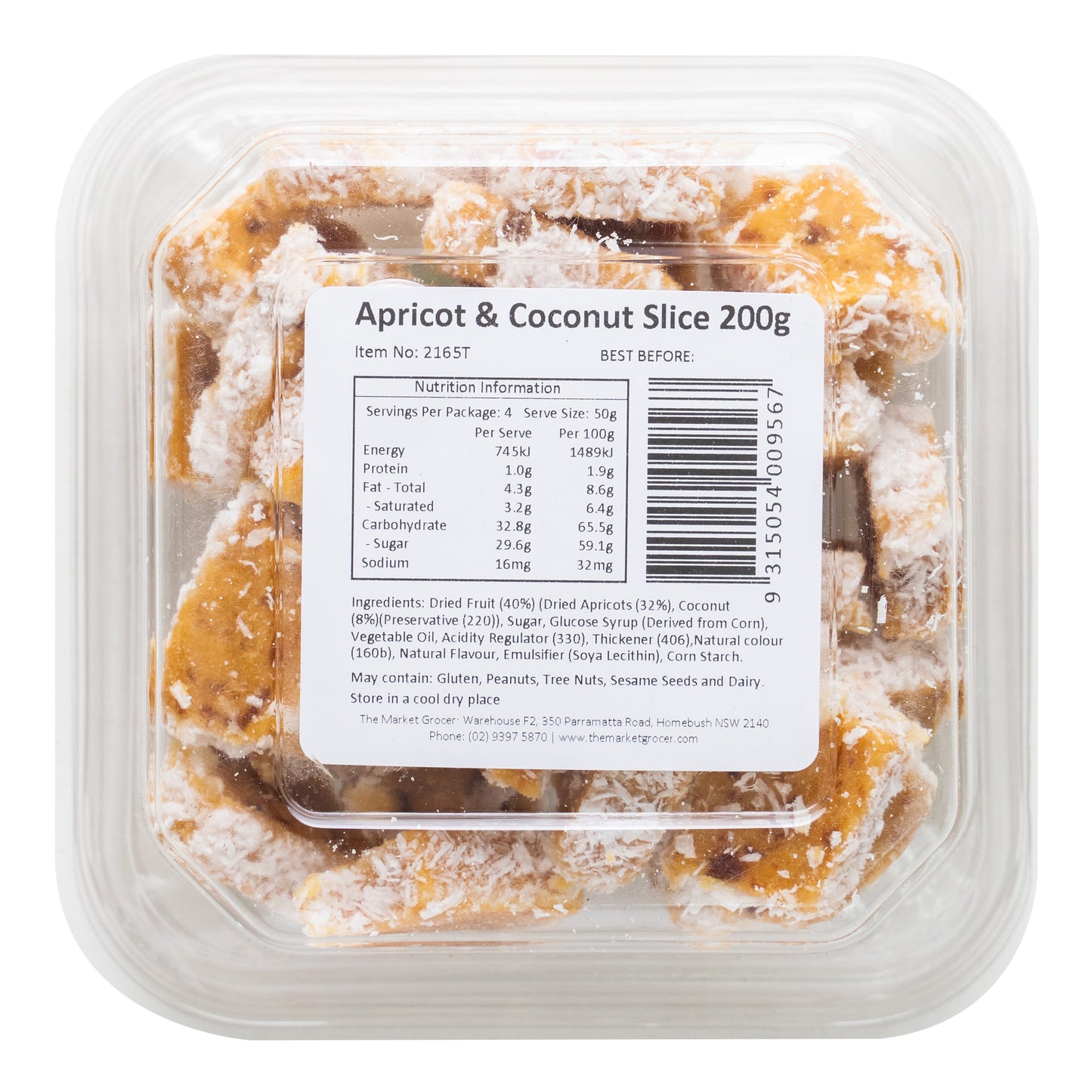 The Market Grocer Apricot and Coconut Slice | Harris Farm Online