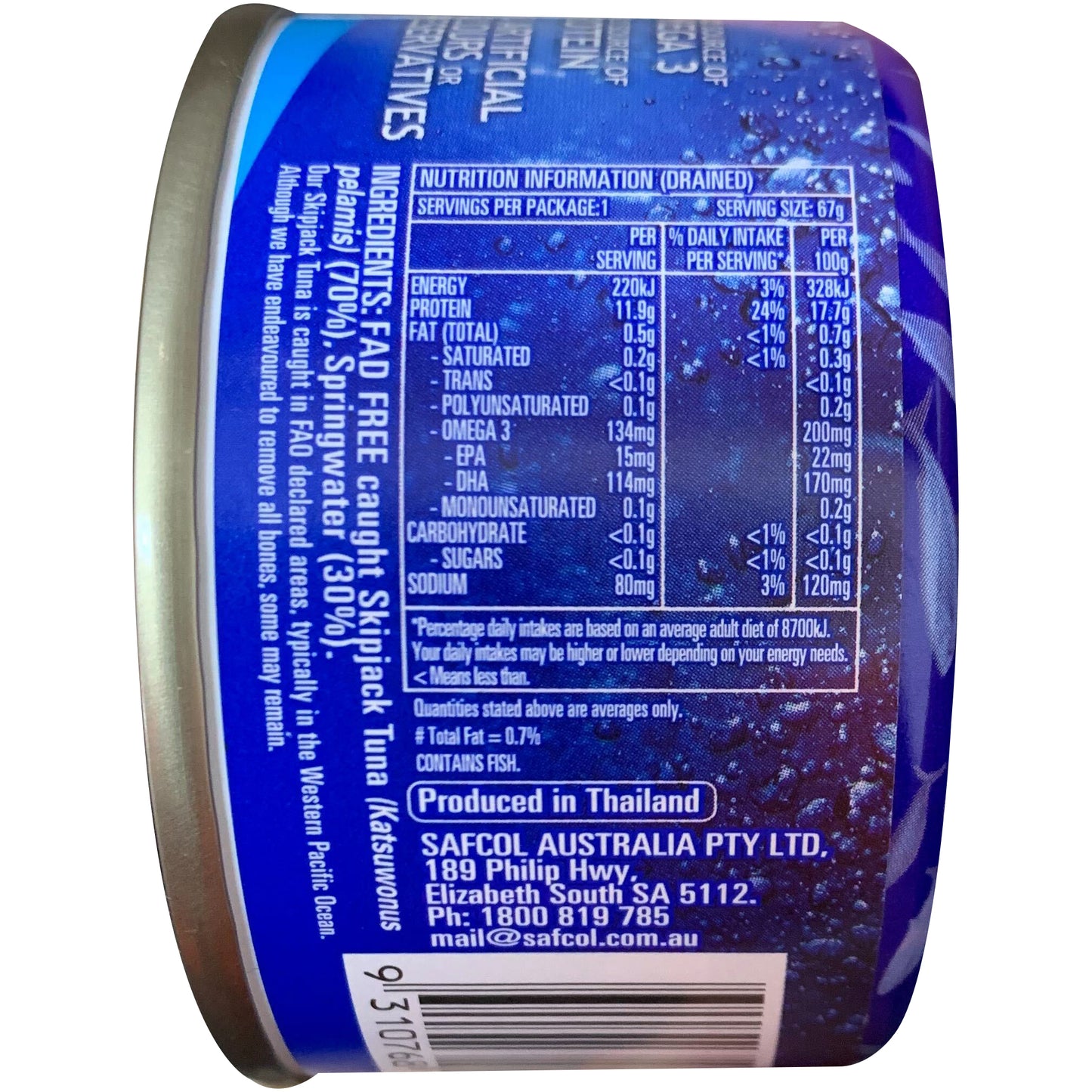 Safcol Tuna In Springwater 95g