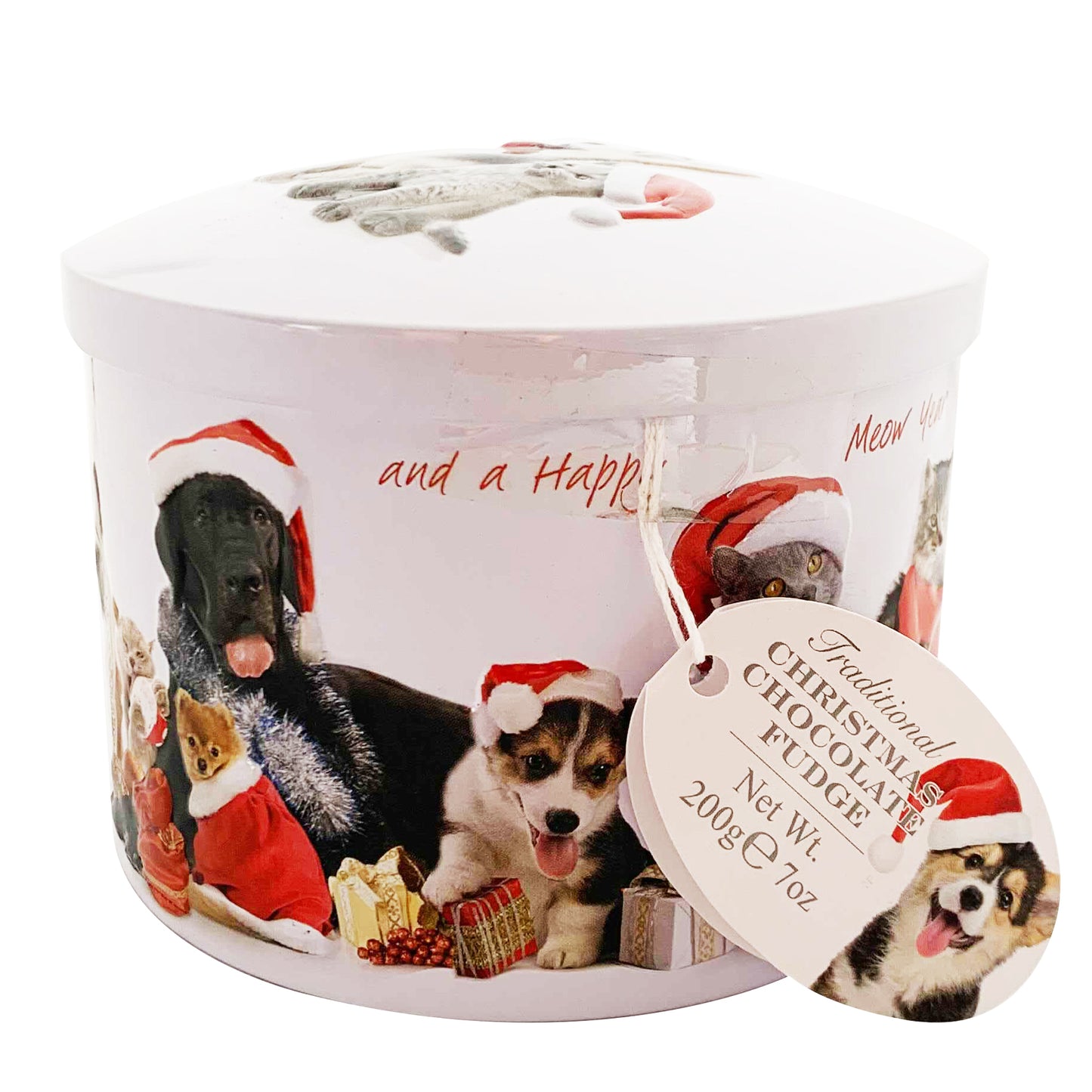 Gardiners of Scotland Christmas Chocolate Fudge Cat and Dog Tin | Harris Farm Online