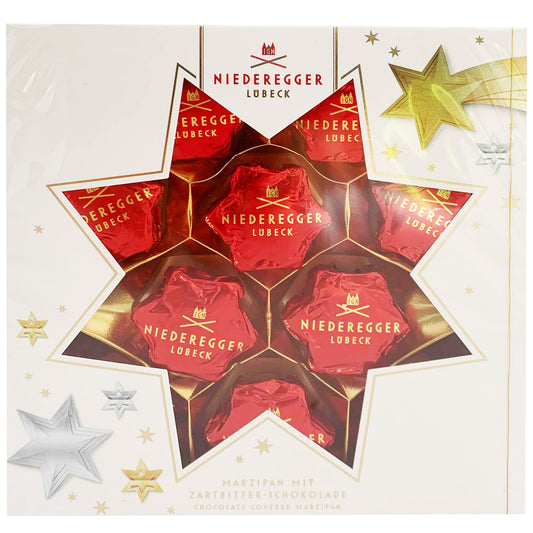 Neideregger Dark Chocolate Marzipan Pralines Christmas Star Gift Box | Harris Farm Online