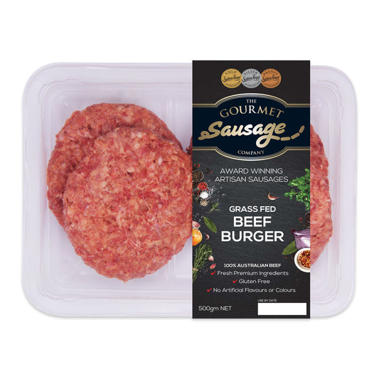 The Gourmet Sausage Beef Burgers 500g | Harris Farm Online