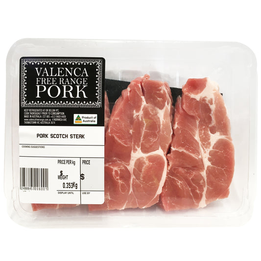 Valenca Free Range Pork Scotch Steaks 400-600g