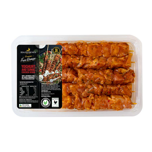 Hazeldenes Free Range Chicken Kebabs Yoghurt and Sumac 375g